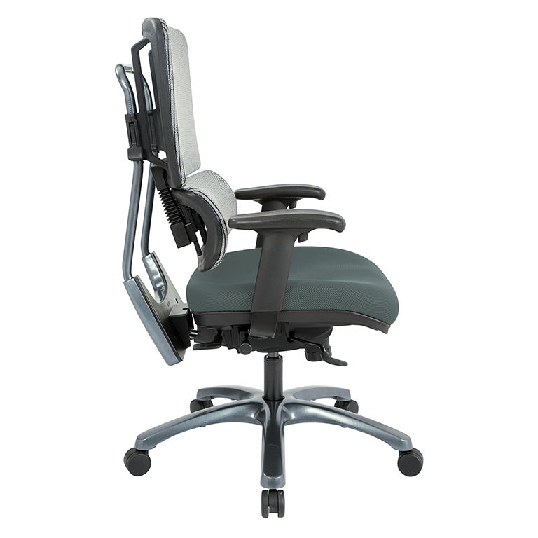 Vertical Grey Mesh Back Chair with Titanium Base
